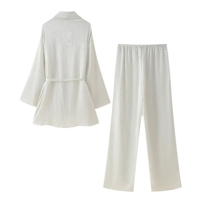 Women Pleated Kimono Casual Trousers-Fancey Boutique