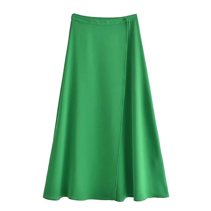 Spring Street Solid Color Cropped Small Top Slim Fit Mid Length Skirt Set-Fancey Boutique