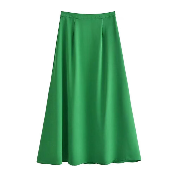 Spring Street Solid Color Cropped Small Top Slim Fit Mid Length Skirt Set-Fancey Boutique