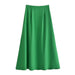 Spring Street Solid Color Cropped Small Top Slim Fit Mid Length Skirt Set-Fancey Boutique