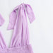 Spring Women Clothing Casual Purple Layered Lace Up Tiered Dress-Fancey Boutique