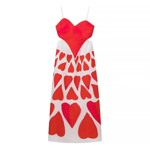 Spring Women Clothing Street Love Printing Slip Dress-Fancey Boutique