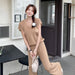 Solid Color Knitted Casual Suit Women Korean Style Simple Short Sleeve Pullover Two Piece Set Women-Fancey Boutique