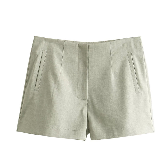 Women Spring Solid Thin Belt Blazer Blouse Pants Set-Shorts-Fancey Boutique