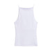 Sexy Slim Fit Cold Shoulder Sleeveless Camisole Summer Sweet Spicy Sexy Outerwear Short Inner Wear Top-White-Fancey Boutique