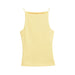 Sexy Slim Fit Cold Shoulder Sleeveless Camisole Summer Sweet Spicy Sexy Outerwear Short Inner Wear Top-Yellow-Fancey Boutique