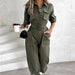 Women Clothes Waist Tied Casual Cargo Jumpsuit-Army Green-Fancey Boutique