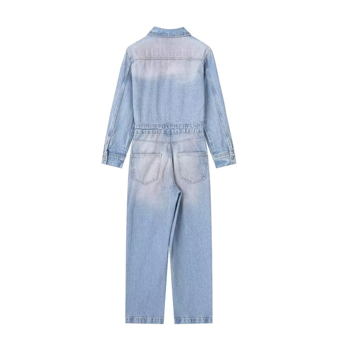Women Clothing French Washed Denim Jumpsuit-Fancey Boutique