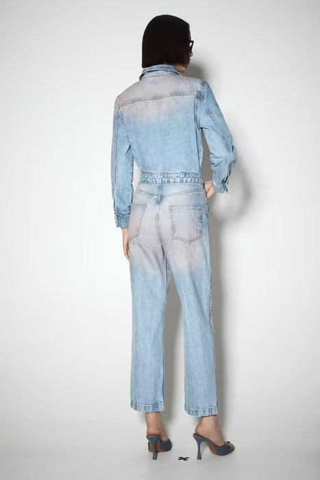 Women Clothing French Washed Denim Jumpsuit-Fancey Boutique