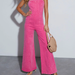 Ladies Summer Jumpsuit · Cotton Denim Washed Suspenders Slim Fit High Elastic Bootcut Pants-Fancey Boutique