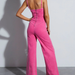 Ladies Summer Jumpsuit · Cotton Denim Washed Suspenders Slim Fit High Elastic Bootcut Pants-Fancey Boutique