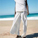 Spring Elegant Vertical Double Breasted Top Sarong Pants-Fancey Boutique