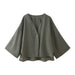 Women RA Linen Blend Short Kimono Shirt Sling Work Pant Set-Fancey Boutique