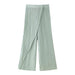 Spring Women Clothing Wrinkle Effect Shirt Wrapping Towel Pants-Green Pants-Fancey Boutique