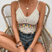 Hand Crocheted Openwork Suspender Top With Tassel Beads-Fancey Boutique