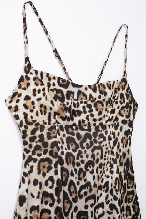 Women Clothing Summer Sexy Animal Print Midi Dress-Fancey Boutique