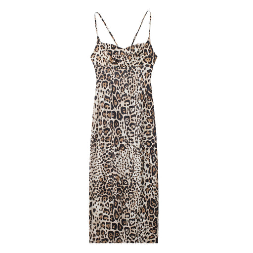 Women Clothing Summer Sexy Animal Print Midi Dress-Leopard-Fancey Boutique