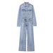 Summer Women Clothing Casual Simple Denim Jumpsuit-Blue-Fancey Boutique