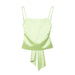 Women Solid Color Slim Fit Bow Decorative Strap Top-Green-Fancey Boutique