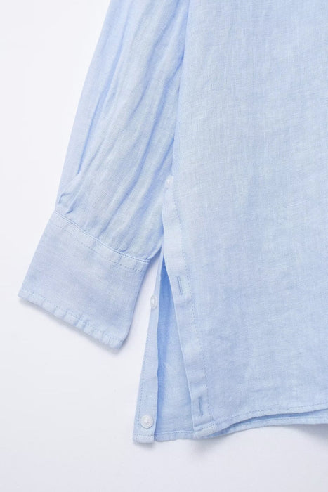 Spring Linen Loose Shirt Pleated Draping Pants-Fancey Boutique