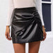 High Waist Faux Leather Sexy All Matching Office Sheath Skirt-Black-Fancey Boutique