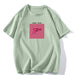 Printed T Shirt Women Summer Loose Round Neck Cotton Short Sleeve Top-Avocado Green-Fancey Boutique