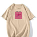 Printed T Shirt Women Summer Loose Round Neck Cotton Short Sleeve Top-Khaki-Fancey Boutique