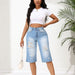 Women Clothing High Quality Elastic Hole Denim Summer-Fancey Boutique