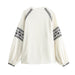 Women Street Color Contrast Embroidered Long Sleeved Shirt-Fancey Boutique