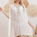 Cotton Long Sleeved Sunscreen Beach Cover Up Sexy Women Beach Dress-Fancey Boutique