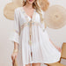 Cotton Long Sleeved Sunscreen Beach Cover Up Sexy Women Beach Dress-Fancey Boutique