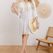 Long Sleeved Sunscreen Beach Cover Up Sexy Women Beach Dress-White-Fancey Boutique