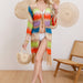 Pure Artificial Hand Crocheting Wool Yarn Sexy Colorful Beach Seaside Beach Cover Up Cardigan-Multi-Fancey Boutique