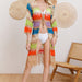 Pure Artificial Hand Crocheting Wool Yarn Sexy Colorful Beach Seaside Beach Cover Up Cardigan-Multi-Fancey Boutique