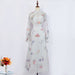 Women Spring Floral Elegant Button Long Skirt Three Piece Set-White-Fancey Boutique