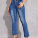 Autumn Winter Show Lines No Elastic Slim Fit Slimming Blue Denim Women All-Matching Straight Pants-Blue-Fancey Boutique