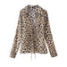 Summer Women Clothing Bowknot Decoration Animal Print Long Sleeve Shirt-Fancey Boutique