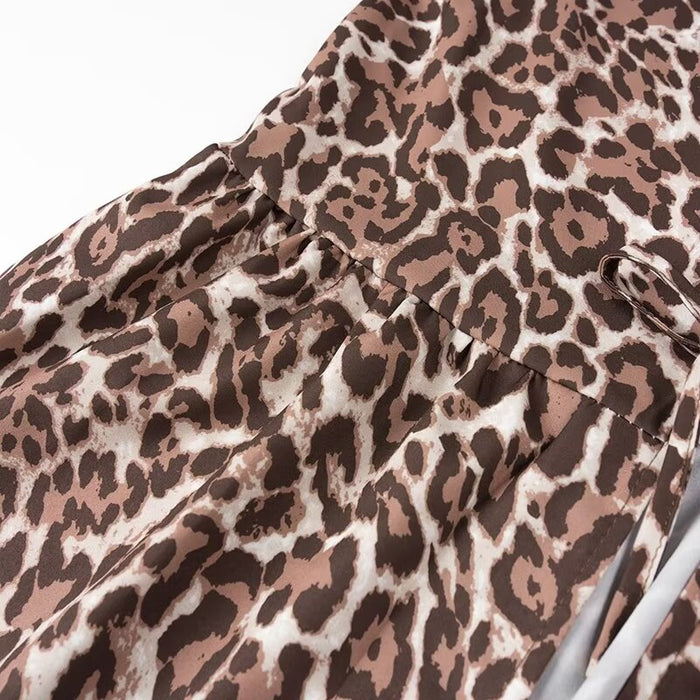 Spring Women Clothing Leopard Print Vest Casual Trousers Suit Two Piece Set-Fancey Boutique