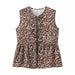 Spring Women Clothing Leopard Print Vest Casual Trousers Suit Two Piece Set-Brown Top-Fancey Boutique