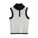Summer Women Clothing Sexy Slim Fit Contrast Colors Half Zipper Decorations Short Knitted Vest-Fancey Boutique