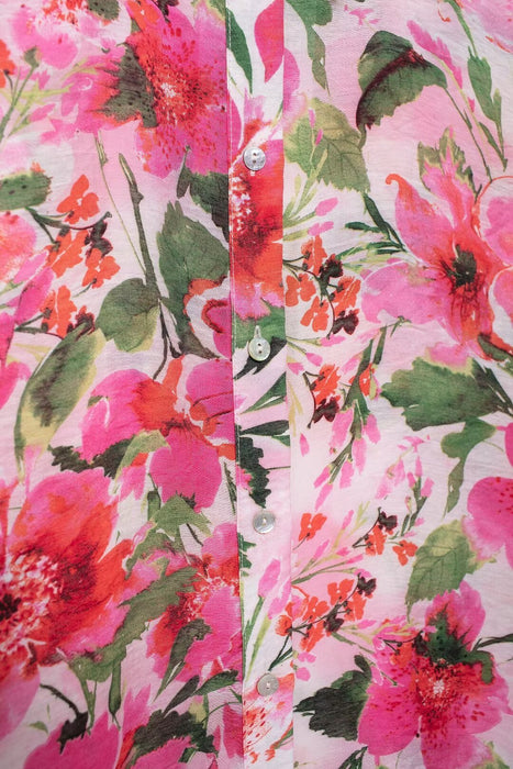 Spring Printed Silk Satin Texture Drape Shirt Women-Fancey Boutique