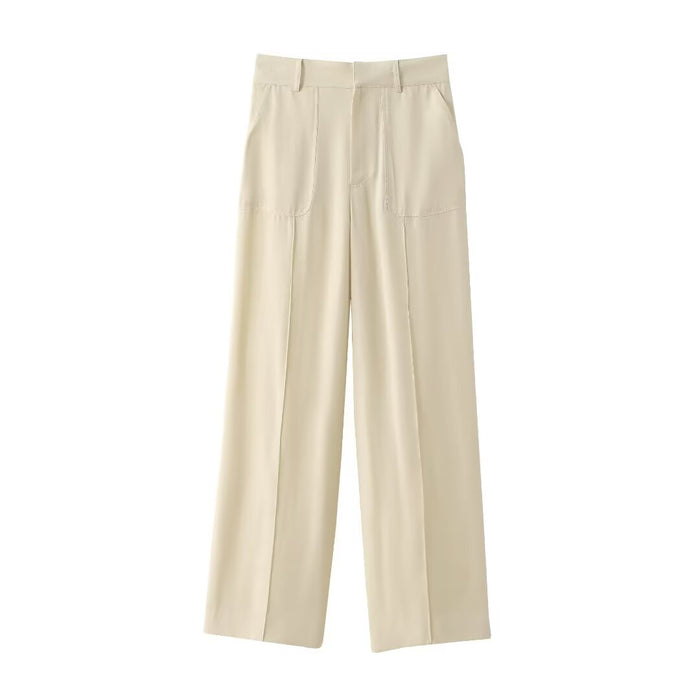Spring Drape Blazer Drape Pants-White Pants-Fancey Boutique