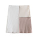 Women Clothing Summer Casual Contrast Color Stitching Elastic Hip Skirt-Fancey Boutique