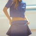 Summer Casual Sweet Knitted Short Sleeved Shirt Short Skirt Sets-Blue-Fancey Boutique