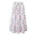 Painting Floral Skirt Women Spring Summer Midi Length A Line Skirt-Fancey Boutique
