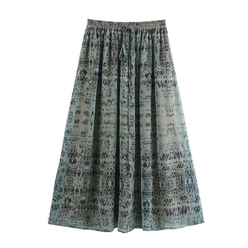 Summer Metal Color Line Bohemian Shirt Mid Length Skirt Set Women-Skirt-Fancey Boutique