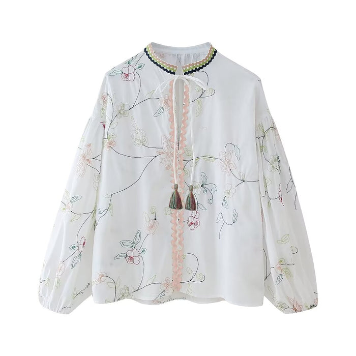 Summer Women Clothing Floral Embroidery Shirt Skirt-Fancey Boutique