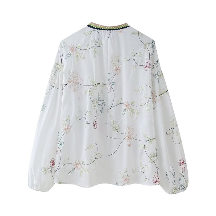 Summer Women Clothing Floral Embroidery Shirt Skirt-Fancey Boutique