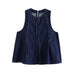 Women Sleeveless Loose Denim Top High Waist Casual Skirt Set-Fancey Boutique