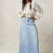 Summer Women Loose Straight Casual Denim Skirt-Light Blue-Fancey Boutique